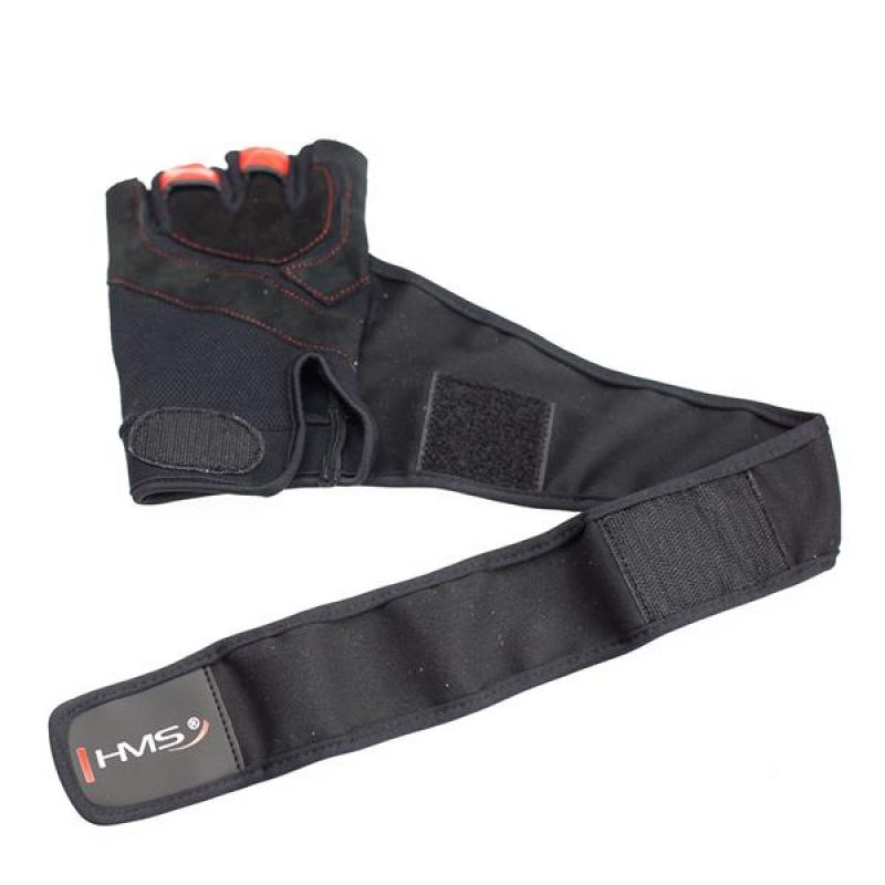 5. Schwarz/Rote HMS RST01 rL Gym Handschuhe