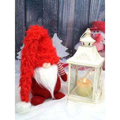 6. Gartenzwerg mit Pelzmütze, 86 cm