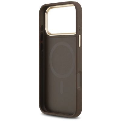 7. Guess 4G Stripe MagSafe Hülle für iPhone 17 Pro Max - Braun