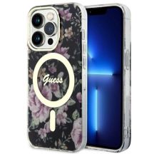 Guess GUHMP14LHCFWSK iPhone 14 Pro 6.1" schwarz/schwarz Hardcase Flower MagSafe