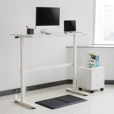 6. Ergo Office Schreibtisch mit manueller Höhenverstellung, max. 40 kg, max. Höhe 117 cm, mit Tischplatte für Sitz- und Steharbeit, ER-401 W