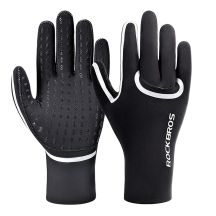 Rockbros Vollwasserdichte Fahrradhandschuhe, Größe: L/XL - Schwarz