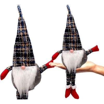 11. Dekorativer Elmon 30+20 cm Marineblau kariert