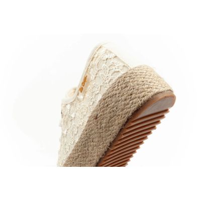 7. Lee Cooper Damen-Sneaker mit Schnürung, beige Plateau
