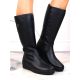 33. Rieker W RKR237B Wasserdichte Lederstiefel mit Lammwolle gefüttert