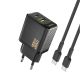 Dudao A27TCEU PD 30W GaN USB-A/USB-C-Wandladegerät mit USB-C-Kabel – Schwarz