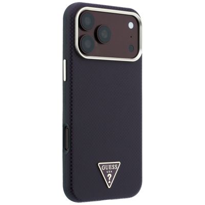 4. Guess Kevlar Triangle Logo MagSafe Hülle für iPhone 17 Pro Max / 18 Pro Max - Burgunderrot