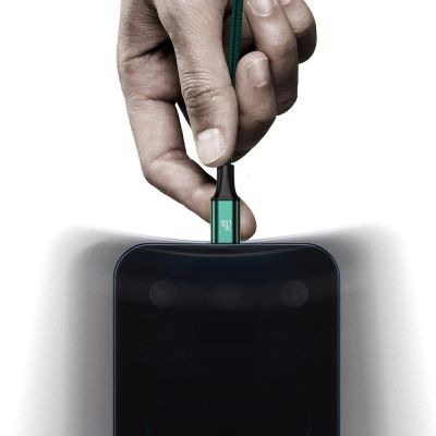 11. Baseus Rapid Series 3in1 USB-C – USB-C/ Lightning /Micro-USB-Kabel 20 W PD 1,5 m – grün