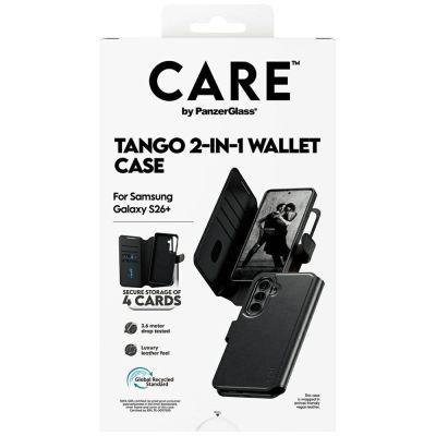7. CARE by PanzerGlass Tango 2in1 Brieftaschenhülle für Samsung Galaxy S26+ - Schwarz
