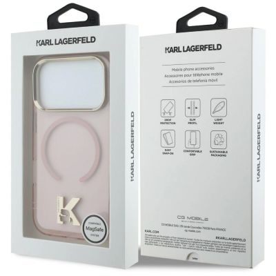 8. Karl Lagerfeld IML K Head Hülle für iPhone 18 Pro Max / 17 Pro Max – Pink