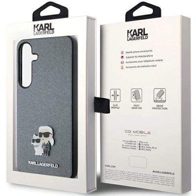8. Karl Lagerfeld KLHCS24SPSAKCMPG S24 S921 Hardcase grau/grau Saffiano Karl & Choupette Metallnadel