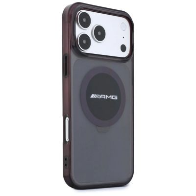 4. Mercedes AMG IML Transparent Bicolor Block MagSafe Hülle für iPhone 18 Pro Max / 17 Pro Max - Schwarz und Burgunderrot