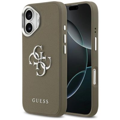 Guess Grained Big 4G Classic Logo iPhone 17 Hülle - Braun