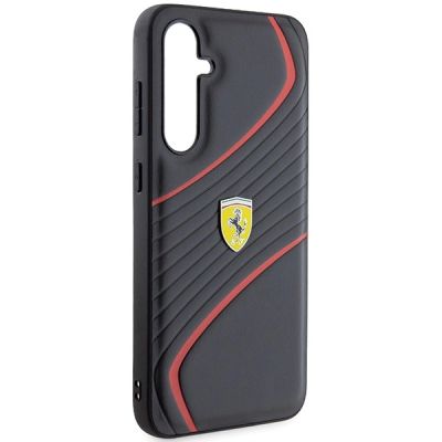 4. Ferrari Twist Metal Logo Hülle für Samsung Galaxy S23 FE – Schwarz