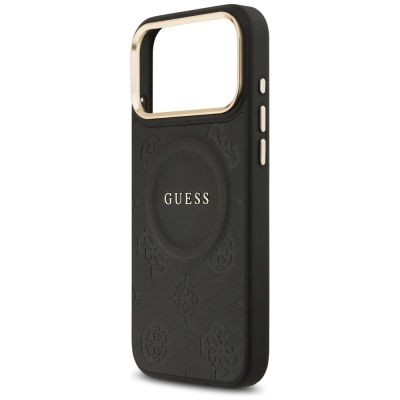 6. Guess Peony Hot Stamp MagSafe Case für iPhone 17 Pro Max - Schwarz