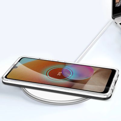 7. Klare 3in1 Hülle für Samsung Galaxy A72 4G Frame Gel Cover Schwarz