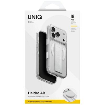 8. Uniq Heldro Air Magclick Ladehülle für iPhone 18 Pro / 17 Pro – Transparent