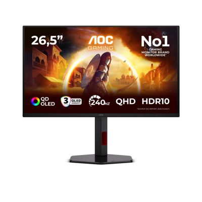 16. AOC G4 Q27G4ZDR Computermonitor 67,3 cm (26,5") 2560 x 1440 px Quad HD QD-OLED Schwarz, Rot