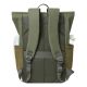 10. Rivacase Eden Rucksack Reiserucksack Olivgrünes gewachstes Leder (Pull-Up), Polyester, recyceltes Polyethylenterephthalat (rPET)