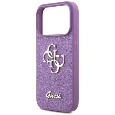 6. Guess Fixed Glitter Big 4G Hülle für iPhone 17 Pro - Lila
