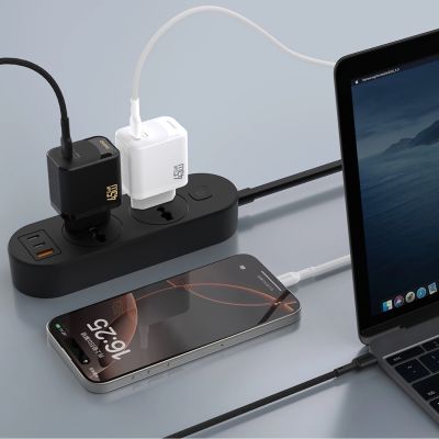 3. Dudao A28 45W GaN USB-C Wandladegerät - Schwarz