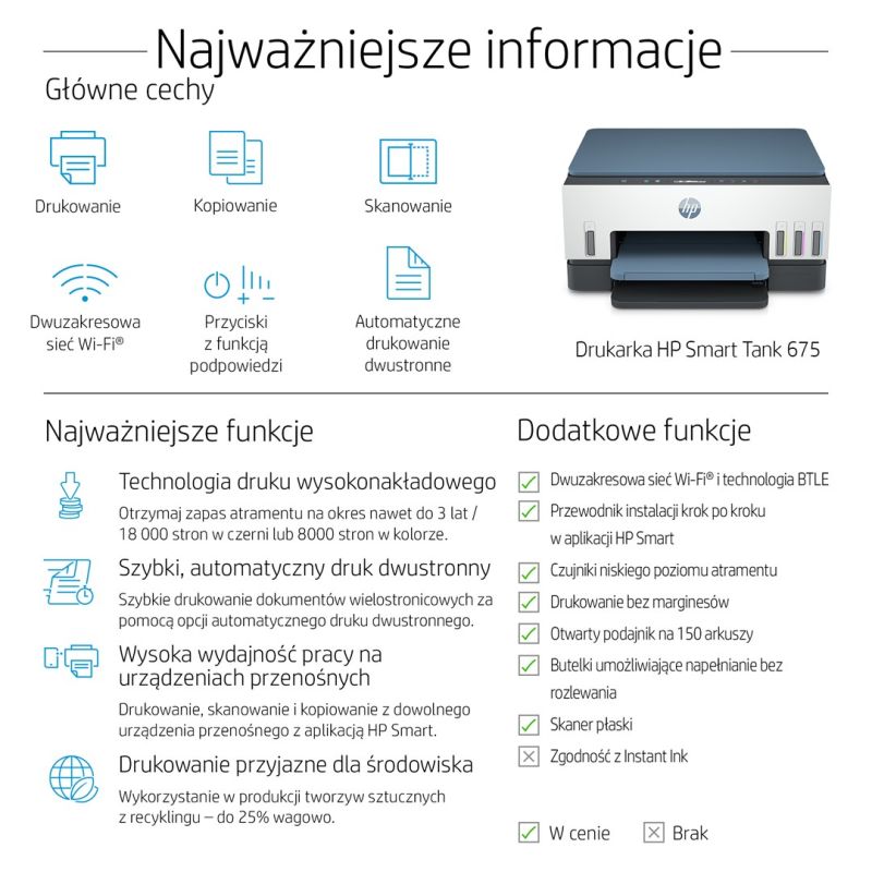 4. HP SmartTank 675 All-in-One-Drucker: Drucken, Scannen, Kopieren, WLAN, Scannen zu PDF