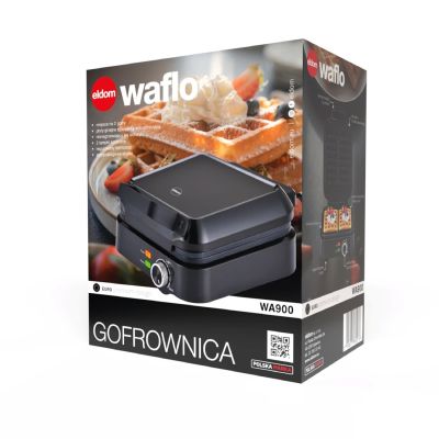 12. ELDOM WA900 WAFFELEISEN 1200-2000W, SANFTE TEMPERATURREGELUNG, DECKELVERRIEGELUNG, HEISSHALTENDER GRIFF