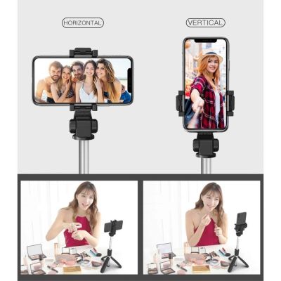 12. Tech-Protect L01S Bluetooth-Selfie-Stick mit Stativ bis 70 cm – Schwarz