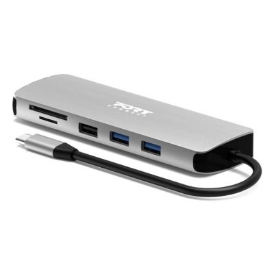 2. Port Designs 900164 Dockingstation, kabelgebunden, USB 3.2 Gen 1 (3.1 Gen 1), Typ-C, Edelstahl