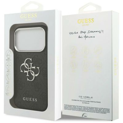 8. Guess 4G Big 4G Classic Logo Hülle für iPhone 17 Pro Max - Schwarz