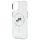 6. Karl Lagerfeld IML Metal Karl&Choupette Head MagSafe Hülle für iPhone 14 - Weiß