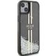 4. Guess Liquid Glitter Gold Stripes Hülle für iPhone 15 Plus / 14 Plus – Schwarz