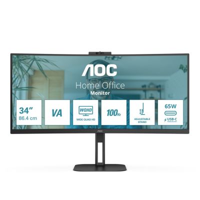 AOC V5 CU34V5CW/BK LED-Display 86,4 cm (34") 3440 x 1440 px Wide Quad HD Schwarz