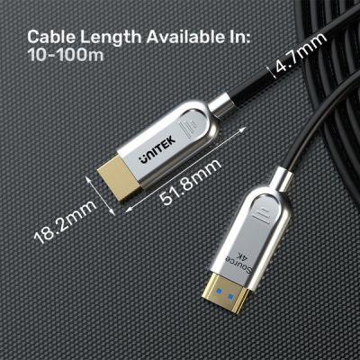 16. UNITEK HDMI-Lichtwellenleiterkabel 2.0 AOC 4K 60Hz 20M
