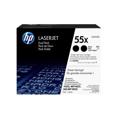 7. HP 55X 2er-Pack Original LaserJet XL Schwarze Tonerkartuschen