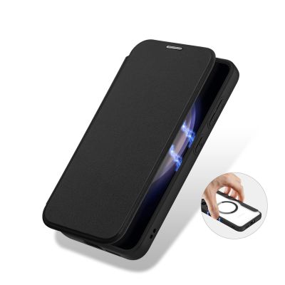 8. Dux Ducis Skin X Pro Hülle für Samsung S24+ mit Magnetring und Klappe – Schwarz