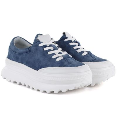 4. blaue Damen-Plateauschuhe aus Leder von Vince