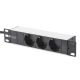 41. 10-Zoll-Netzwerkset: 9HE-Wandschrank, Ablage, Steckdosenleiste, 8-Port-Switch, Cat.6-Anschlussfeld, schwarz