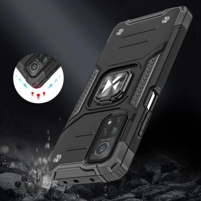 7. Wozinsky Ring Armor robuste Hybrid-Hülle + Magnethalterung für Samsung Galaxy A72 4G blau