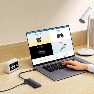 15. Baseus Lite Series multifunktionaler HUB USB Typ C - 2 x USB 3.0 / USB Typ C PD / HDMI 1,4 / SD / TF schwarz (WKQX050101)