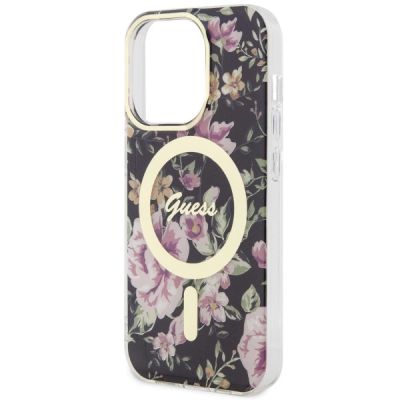 6. Guess GUHMP14LHCFWSK iPhone 14 Pro 6.1" schwarz/schwarz Hardcase Flower MagSafe