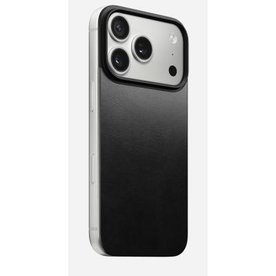 NOMAD Magnetische Lederrückseite - Magnetische Hülle für iPhone 18 Pro / 17 Pro, kompatibel mit MagSafe, Horween-Leder (schwarz)