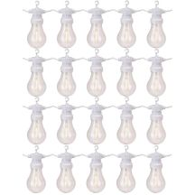 Gartengirlande Partybeleuchtung 20 LED A60 weißes Kabel