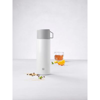 8. ZWILLING Thermo 1 Liter weiße Thermoskanne mit Becher