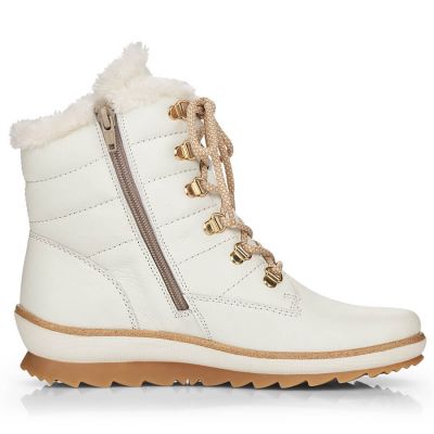 12. Remonte W RKR629 Wollgefütterte wasserdichte Lederstiefeletten, weiß