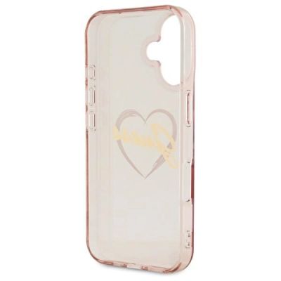 7. Guess IML Herzhülle für iPhone 16 - Rosa