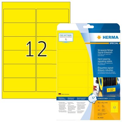 HERMA Signal-Etiketten A4 99,1x42,3 mm gelb Folie 300 St.