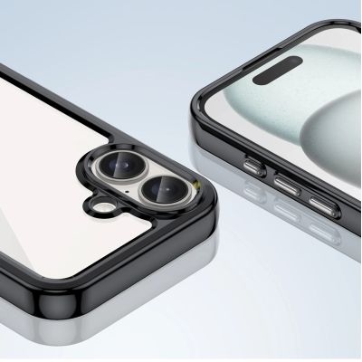 6. Outer Space Case mit Gelrahmen für iPhone 16 – Schwarz