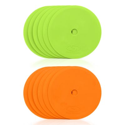 Flache Spielfeldmarkierungen - rund 15 cm - 6x grün 6x orange SMJ sport ZPO-OG