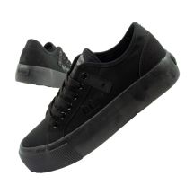 Lee Cooper Damen Sportschuhe Stoff Plateau Sneakers schwarz